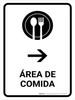 Food Court With Right Arrow White Spanish Portrait - Wall Sign