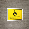 Handicapped Access Yellow Bilingual Spanish Landscape - Wall Sign