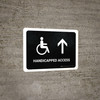 Handicapped Access With Up Arrow Black Landscape - Wall Sign