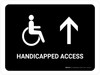Handicapped Access With Up Arrow Black Landscape - Wall Sign