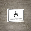 Handicapped Access White Landscape - Wall Sign