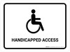 Handicapped Access White Landscape - Wall Sign