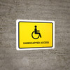 Handicapped Access Yellow Landscape - Wall Sign