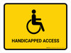 Handicapped Access Yellow Landscape - Wall Sign