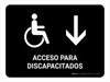 Handicapped Access With Down Arrow Black Spanish Landscape - Wall Sign