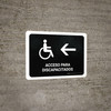 Handicapped Access With Left Arrow Black Spanish Landscape - Wall Sign