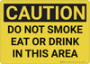 Caution: Do Not Smoke Eat Drink In This area - Wall Sign