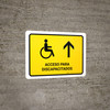 Handicapped Access With Up Arrow Yellow Spanish Landscape - Wall Sign