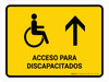 Handicapped Access With Up Arrow Yellow Spanish Landscape - Wall Sign