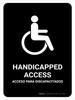 Handicapped Access Black Bilingual Spanish Portrait - Wall Sign Handicapped Access Black Bilingual Spanish Portrait - Wall Sign