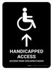 Handicapped Access With Up Arrow Black Bilingual Spanish Portrait - Wall Sign