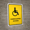 Handicapped Access Yellow Portrait - Wall Sign