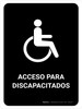 Handicapped Access Black Spanish Portrait - Wall Sign