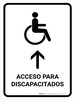 Handicapped Access With Up Arrow White Spanish Portrait - Wall Sign