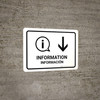 Information With Down Arrow White Bilingual Spanish Landscape - Wall Sign Information With Down Arrow White Bilingual Spanish Landscape - Wall Sign