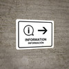Information With Right Arrow White Bilingual Landscape - Wall Sign