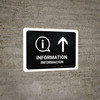 Information With Up Arrow Black Bilingual Spanish Landscape - Wall Sign