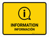 Information Yellow Bilingual Spanish Landscape - Wall Sign