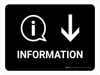 Information With Down Arrow Black Landscape - Wall Sign Information With Down Arrow Black Landscape - Wall Sign
