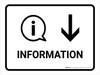 Information With Down Arrow White Landscape - Wall Sign