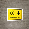 Information With Down Arrow Yellow Landscape - Wall Sign