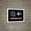 Information With Left Arrow Black Landscape - Wall Sign Information With Left Arrow Black Landscape - Wall Sign