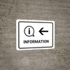 Information With Left Arrow White Landscape - Wall Sign