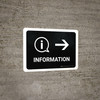 Information With Right Arrow Black Landscape - Wall Sign