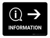 Information With Right Arrow Black Landscape - Wall Sign