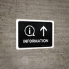 Information With Up Arrow Black Landscape - Wall Sign