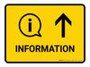 Information With Up Arrow Yellow Landscape - Wall Sign