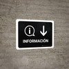 Information With Down Arrow Black Spanish Landscape - Wall Sign
