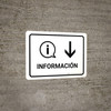 Information With Down Arrow White Spanish Landscape - Wall Sign