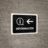 Information With Left Arrow Black Spanish Landscape - Wall Sign