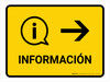 Information With Right Arrow Yellow Spanish Landscape - Wall Sign