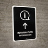 Information With Up Arrow Black Bilingual Spanish Portrait - Wall Sign Information With Up Arrow Black Bilingual Spanish Portrait - Wall Sign