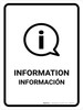 Information White Bilingual Spanish Portrait - Wall Sign