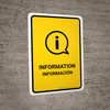 Information Yellow Bilingual Spanish Portrait - Wall Sign