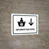 Information With Down Arrow White Portrait - Wall Sign