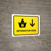 Information With Down Arrow Yellow Portrait - Wall Sign