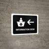 Information With Left Arrow Black Portrait - Wall Sign