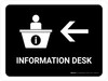 Information With Left Arrow Black Portrait - Wall Sign