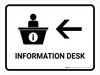 Information With Left Arrow White Portrait - Wall Sign