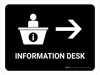 Information With Right Arrow Black Portrait - Wall Sign Information With Right Arrow Black Portrait - Wall Sign