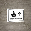 Information With Up Arrow White Portrait - Wall Sign