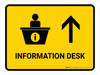 Information With Up Arrow Yellow Portrait - Wall Sign