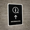 Information With Up Arrow Black Spanish Portrait - Wall Sign