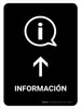Information With Up Arrow Black Spanish Portrait - Wall Sign