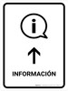 Information With Up Arrow White Spanish Portrait - Wall Sign
