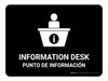 Information Desk Black Bilingual Spanish Landscape - Wall Sign